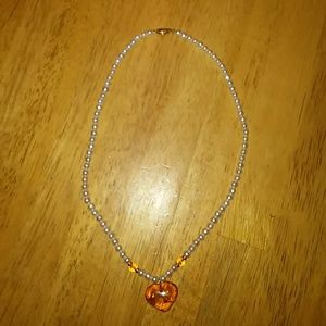 Pearl and amber necklace